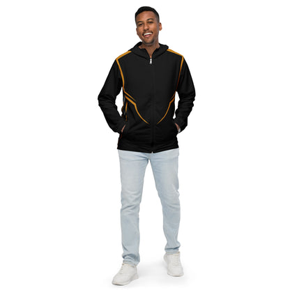 Black Stripe Print Men’s windbreaker