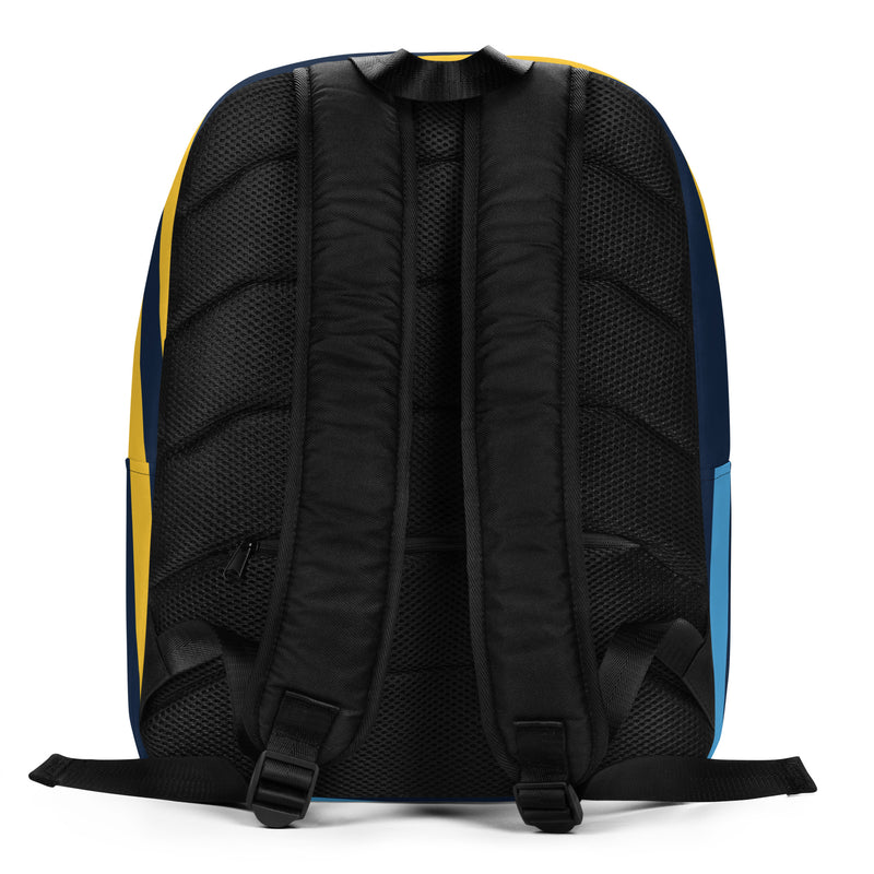 Blue and Yellow Print Minimalist Backpack