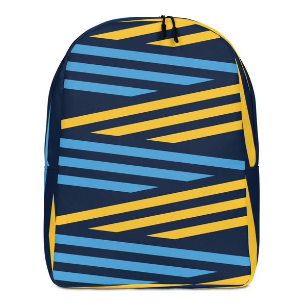 Blue and Yellow Print Minimalist Backpack