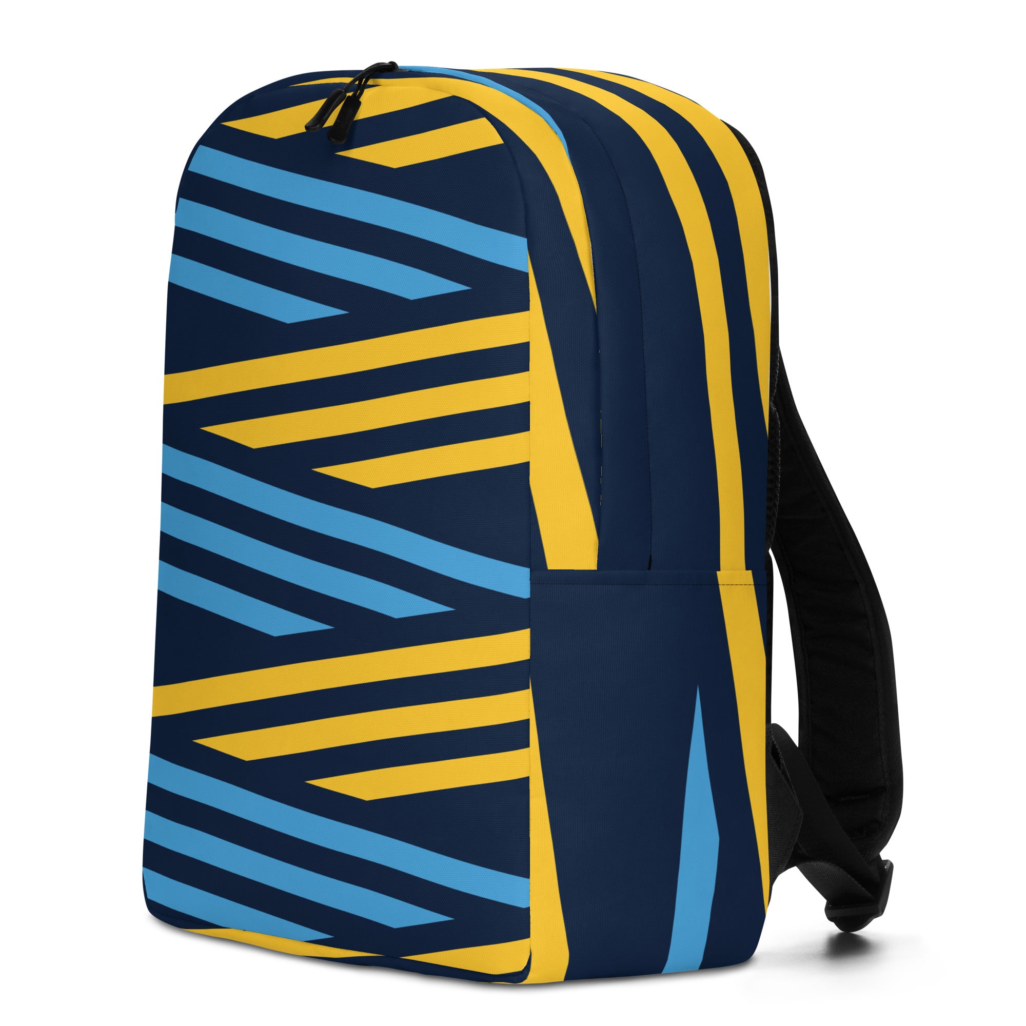 Blue and Yellow Print Minimalist Backpack