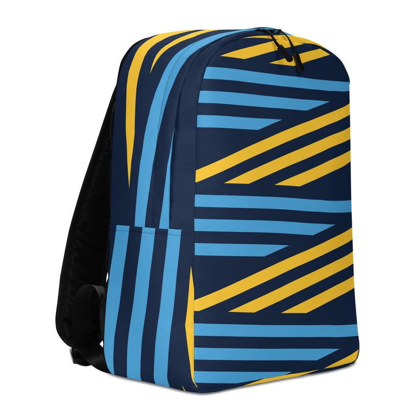 Blue and Yellow Print Minimalist Backpack
