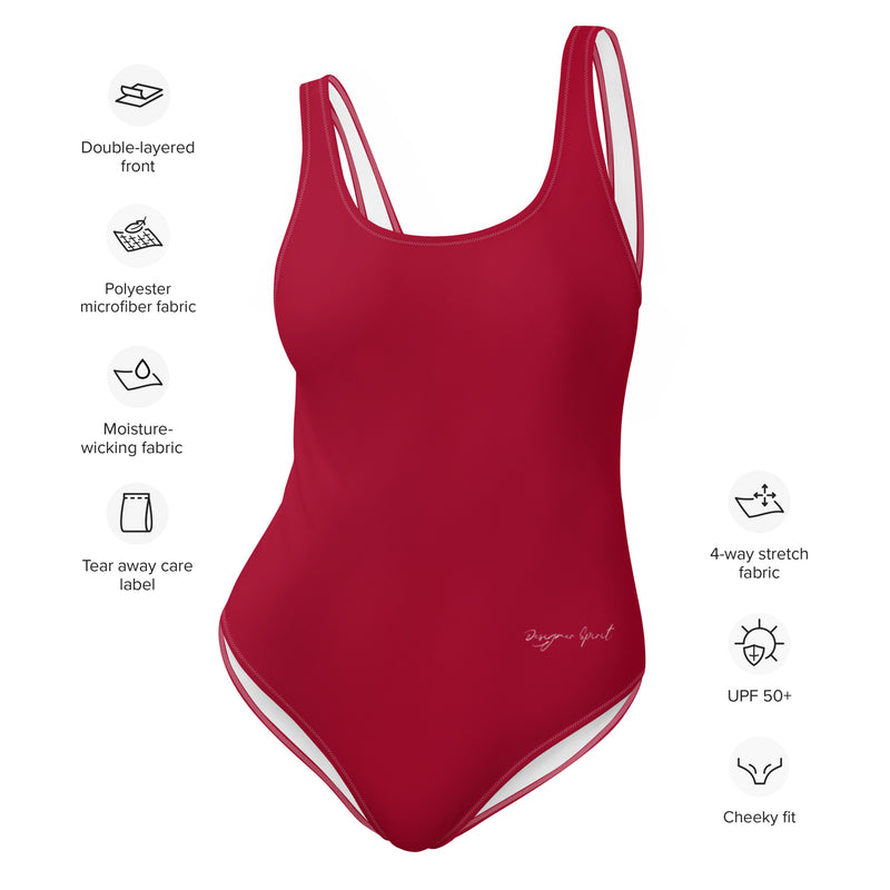 Deep Red One-Piece Swimsuit