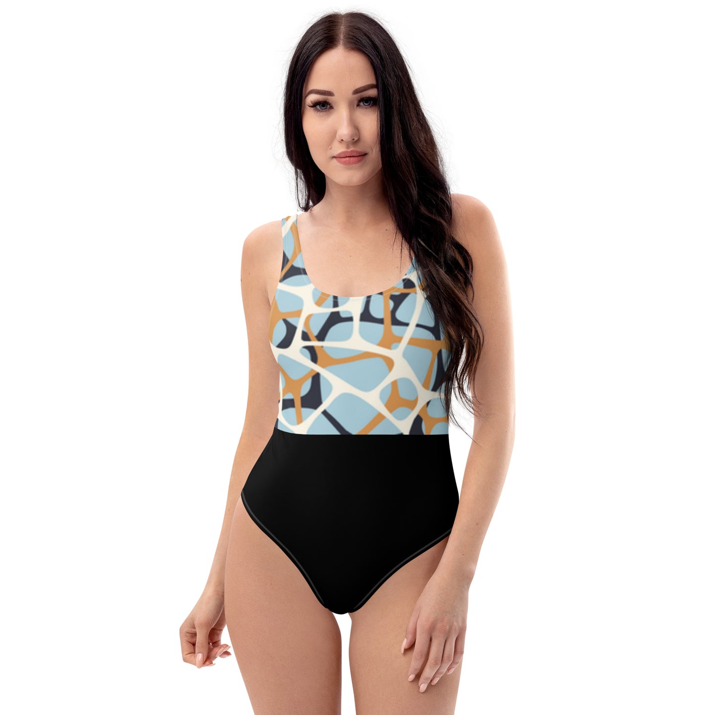 Geometric Print Multi Color One-Piece Swimsuit