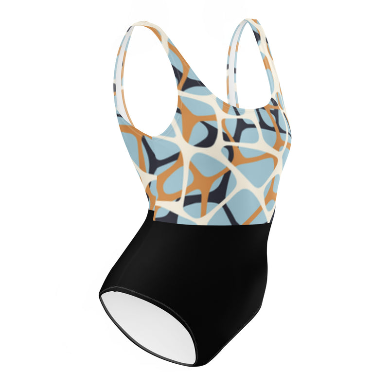 Geometric Print Multi Color One-Piece Swimsuit