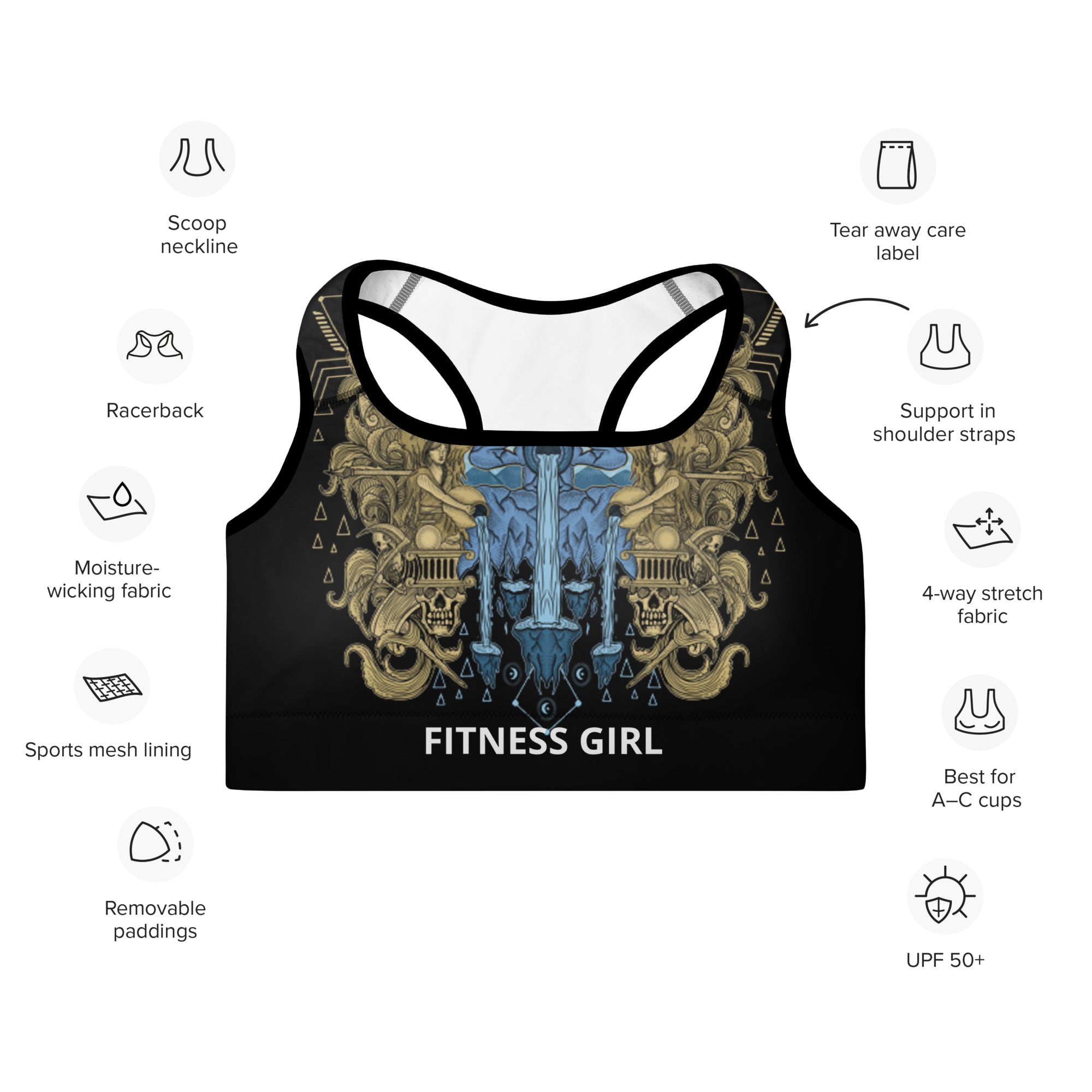 Aquarius Padded Sports Bra