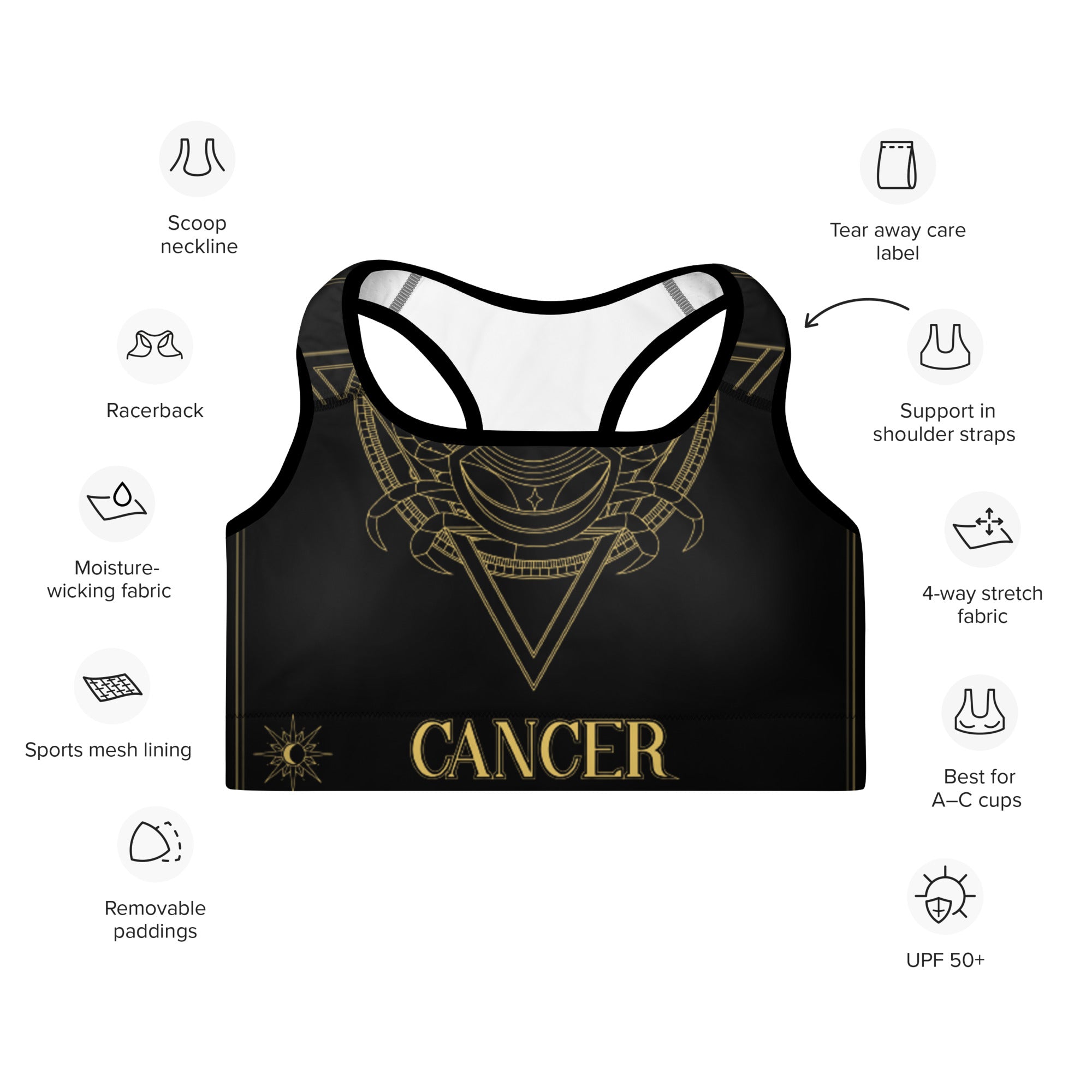 Cancer Padded Sports Bra