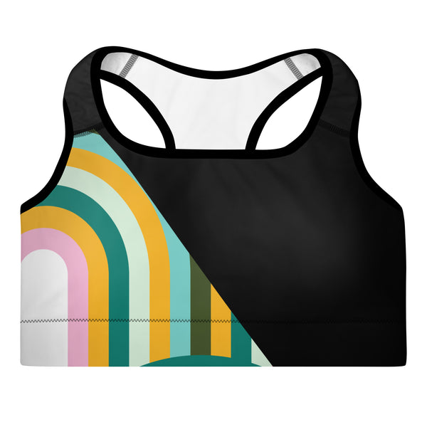 Lined Colored Print Padded Sports Bra