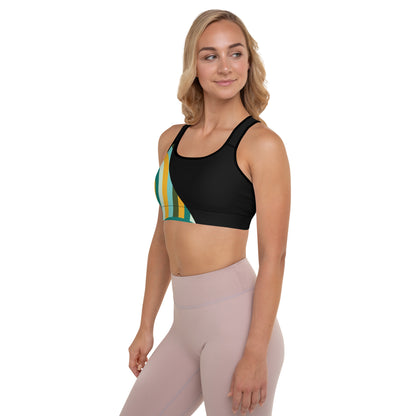 Lined Colored Print Padded Sports Bra