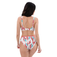 Soft Leave Pattern Recycled high-waisted bikini