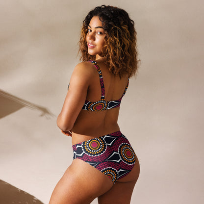 African Floral Print high-waisted bikini