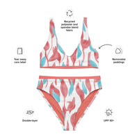 Soft Leave Pattern Recycled high-waisted bikini