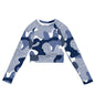 Blue Camo Print Recycled long-sleeve crop top