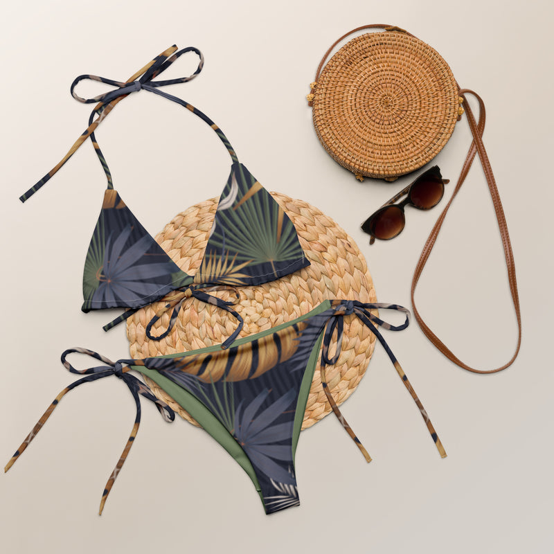 Floral Beach print string bikini
