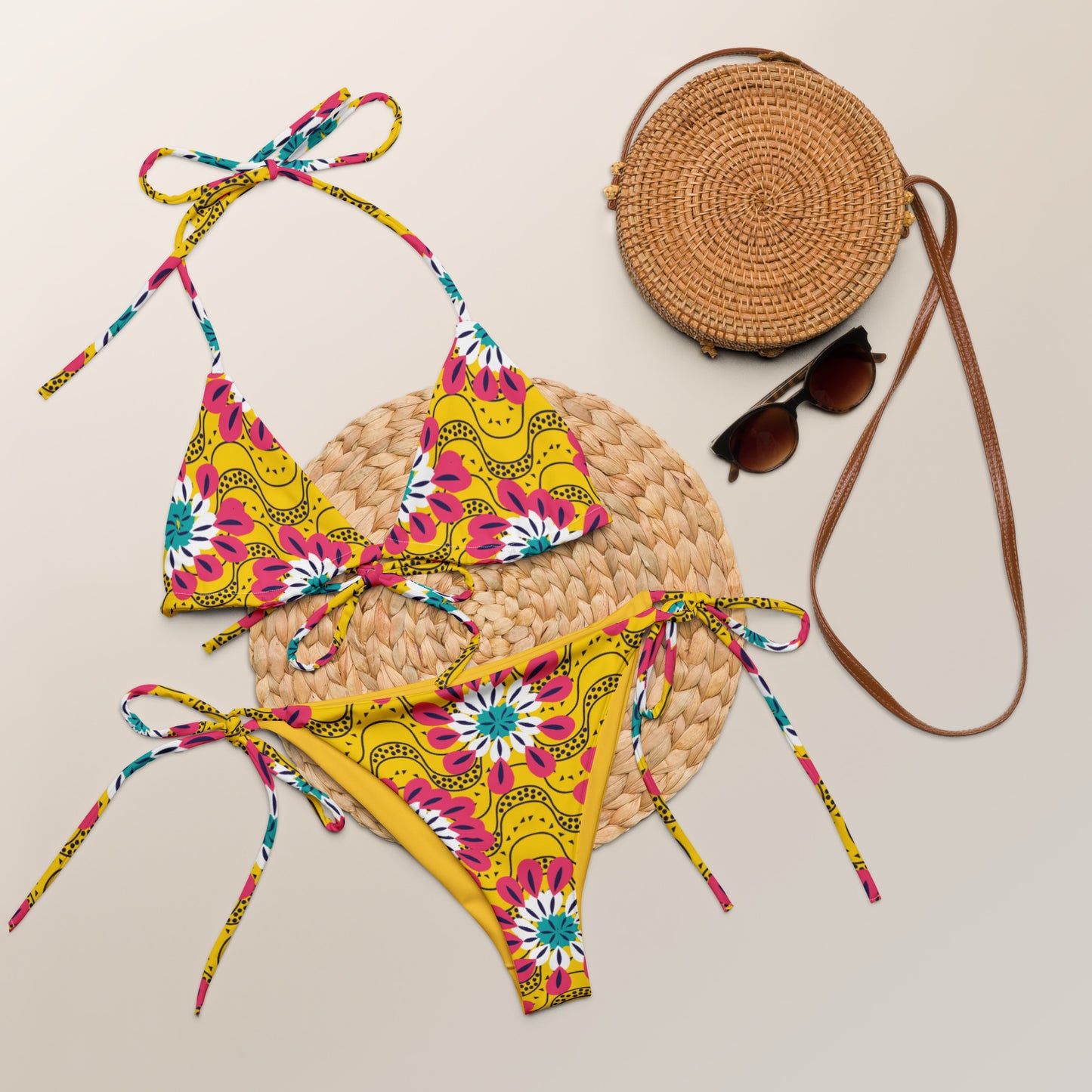 Daisy Print String Bikini