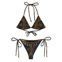 Blue Egyptian Print String Bikini