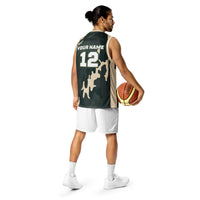 Green Camo Print Custom Basketball Jersey