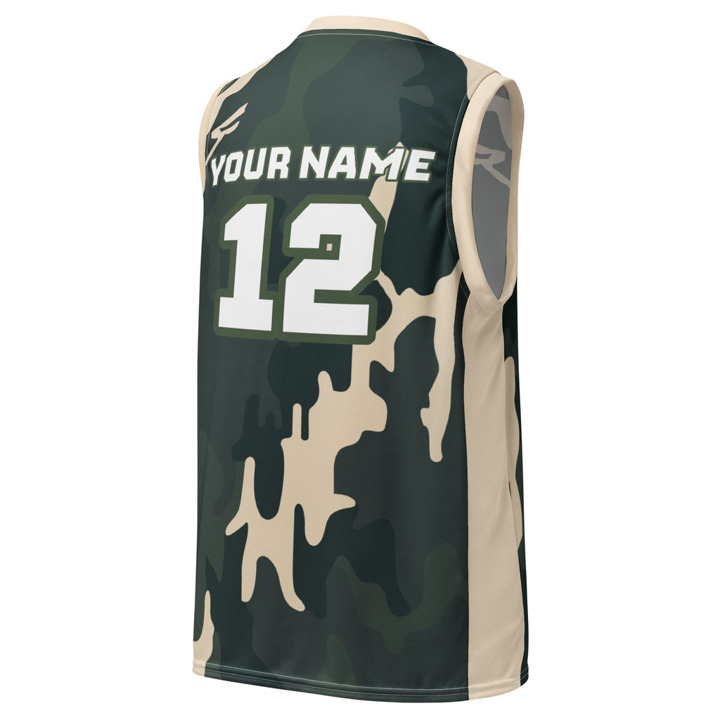 Green Camo Print Custom Basketball Jersey