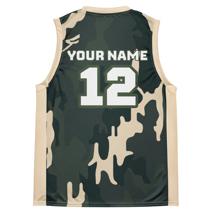 Green Camo Print Custom Basketball Jersey