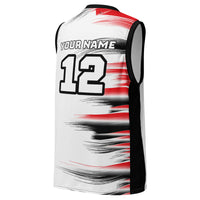 Black and Red Streak Print Custom Basketball Jersey