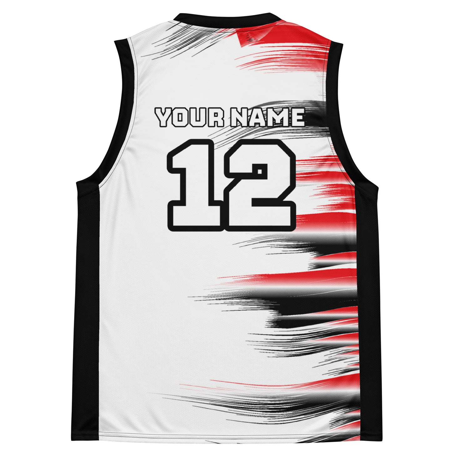 Black and Red Streak Print Custom Basketball Jersey