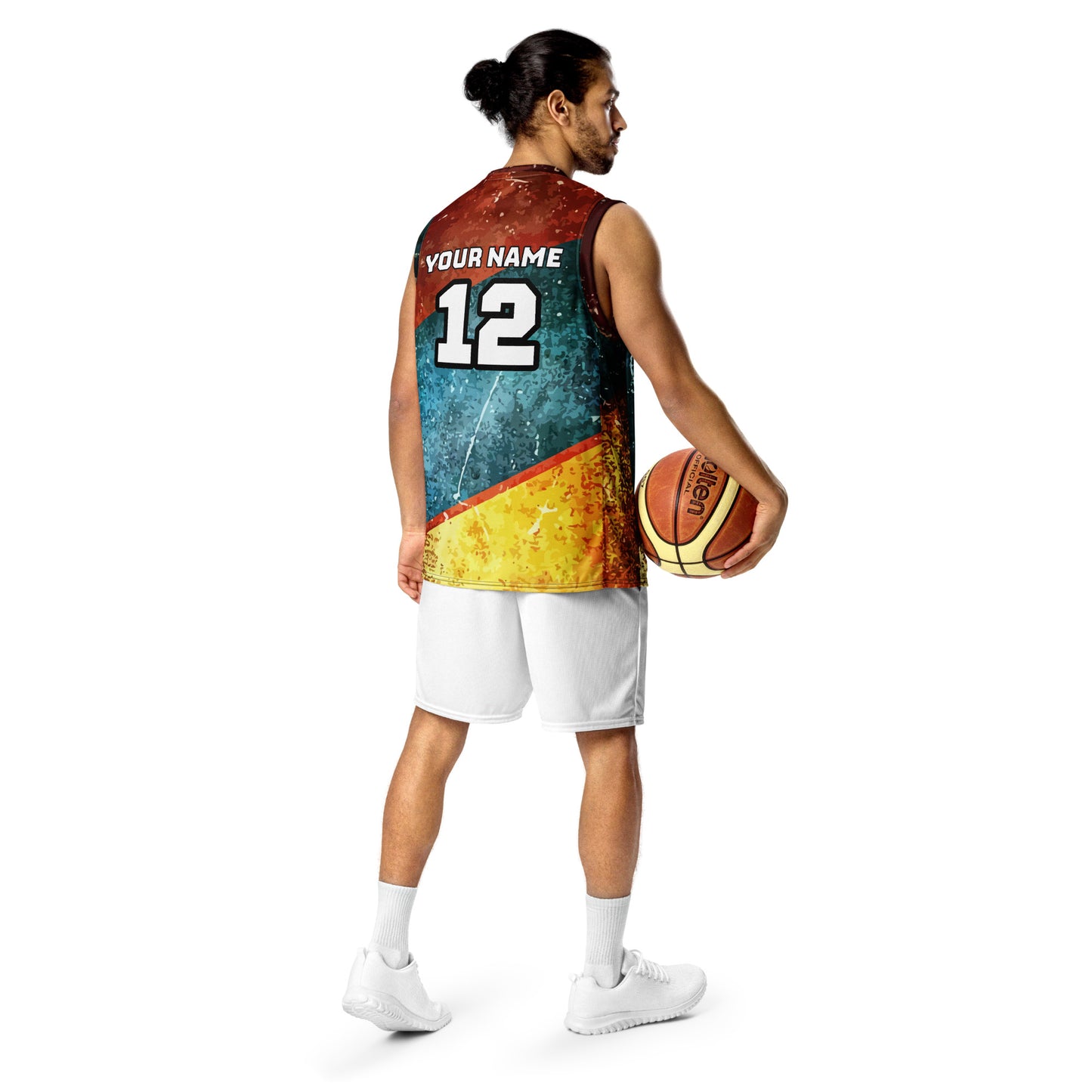 Distressed Print Custom Basketball Jersey