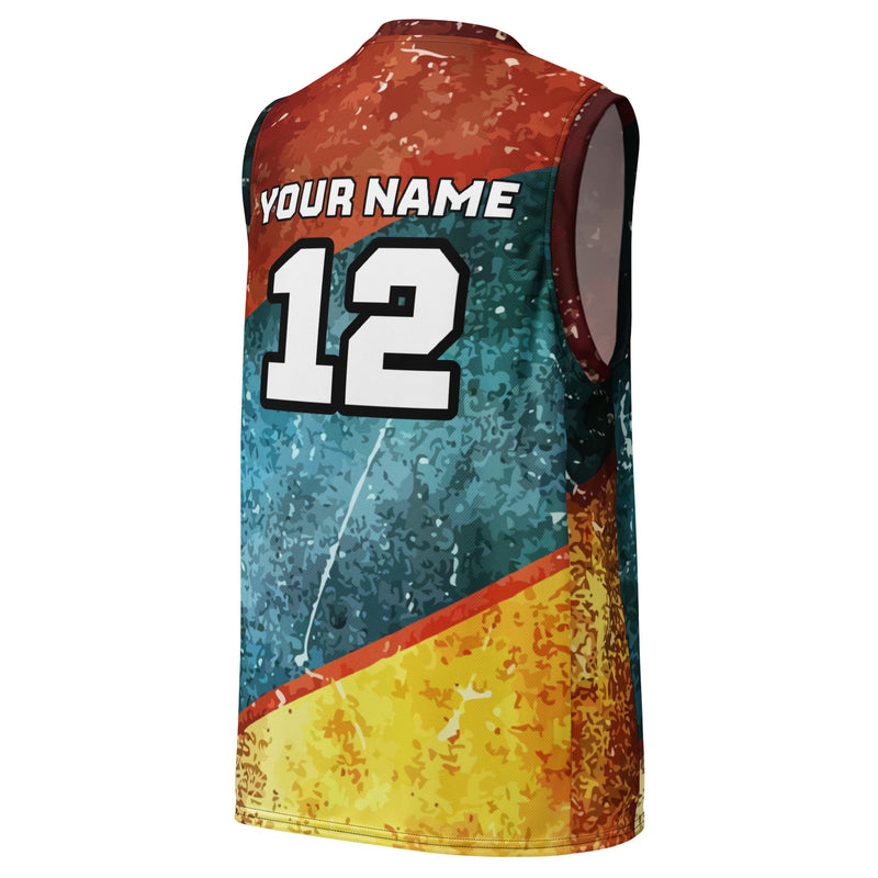 Distressed Print Custom Basketball Jersey