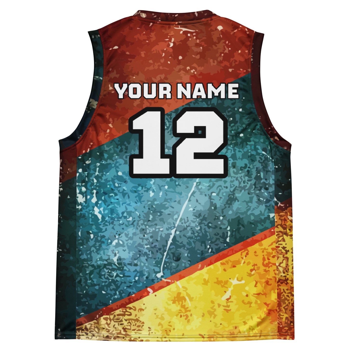 Distressed Print Custom Basketball Jersey