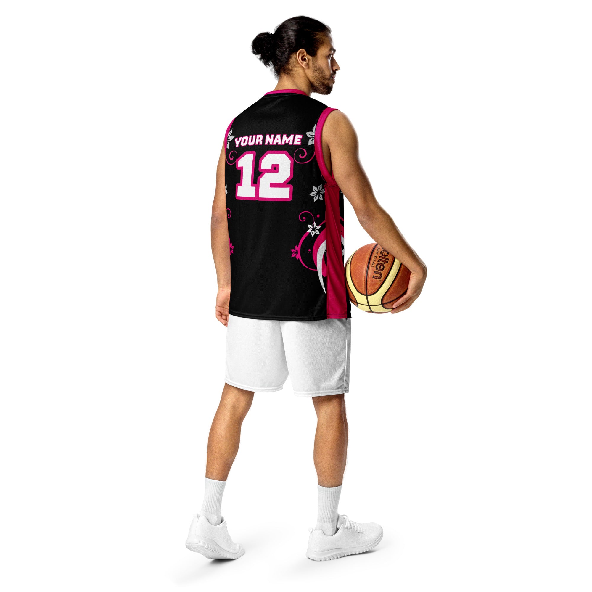 Floral Print Custom Basketball Jersey