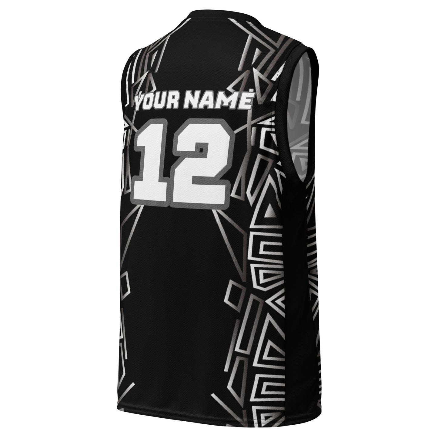 Black Graphic Print Custom Basketball Jersey