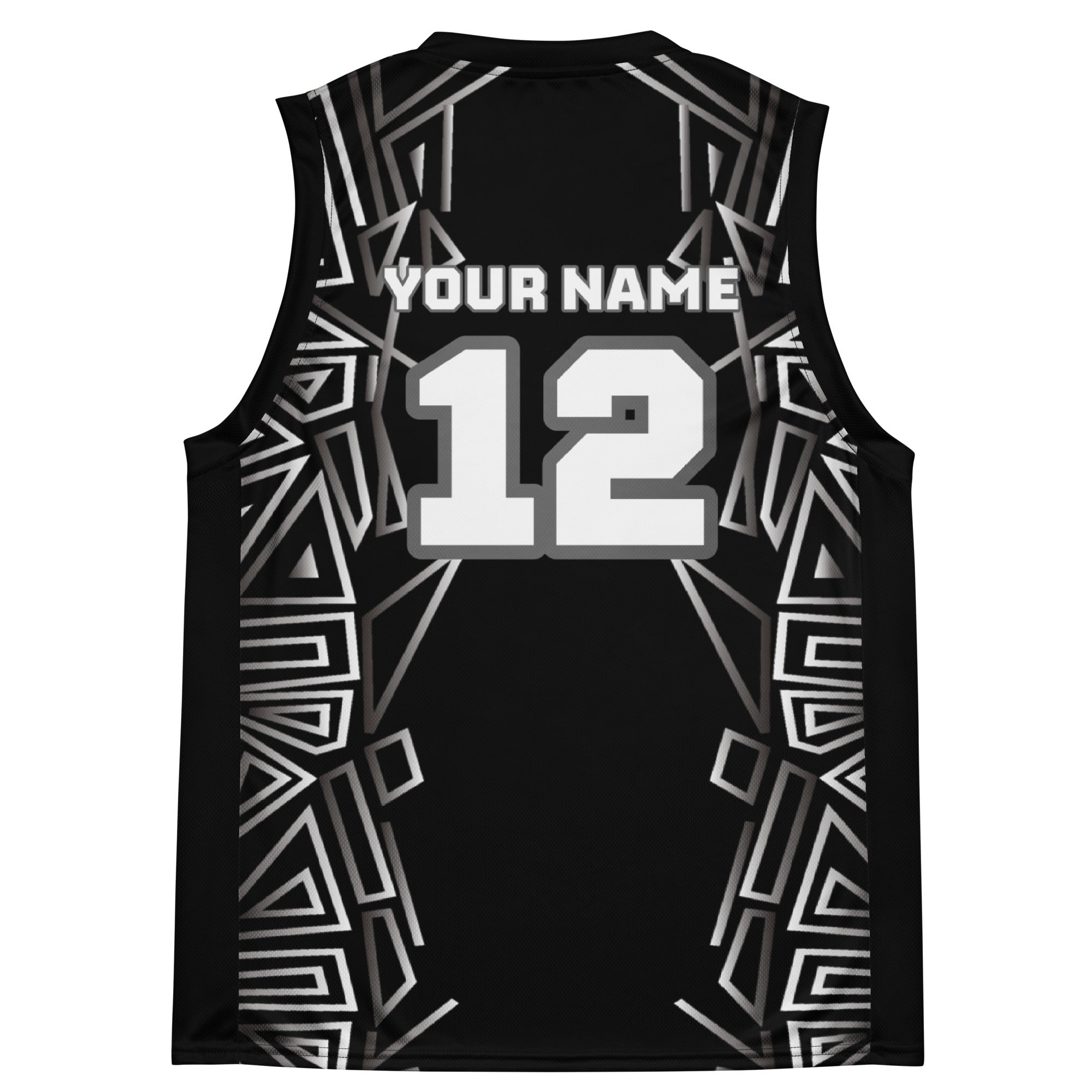 Black Graphic Print Custom Basketball Jersey