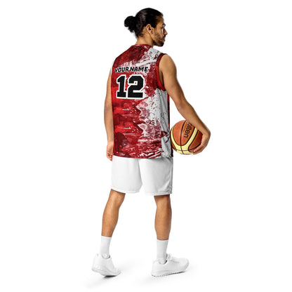 Red and White Custom Basketball Jersey