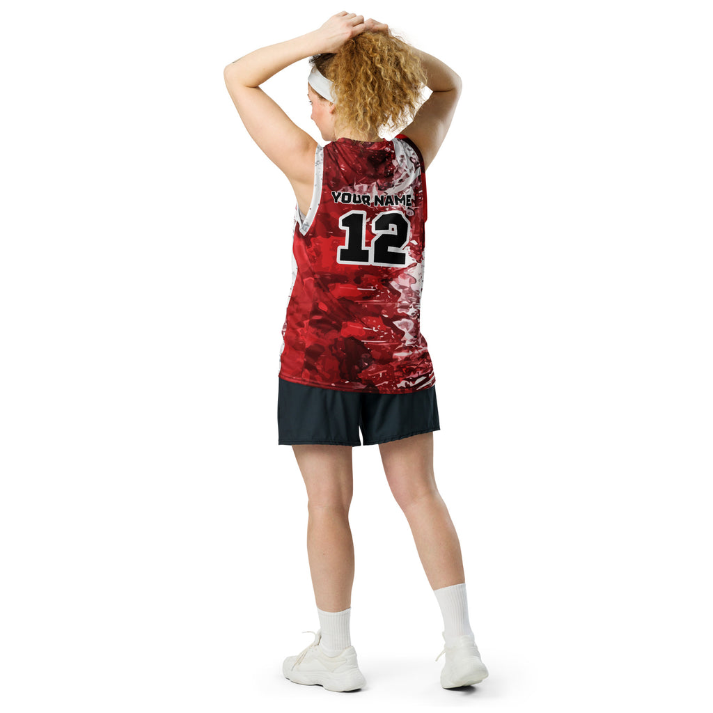 Red and White Custom Basketball Jersey