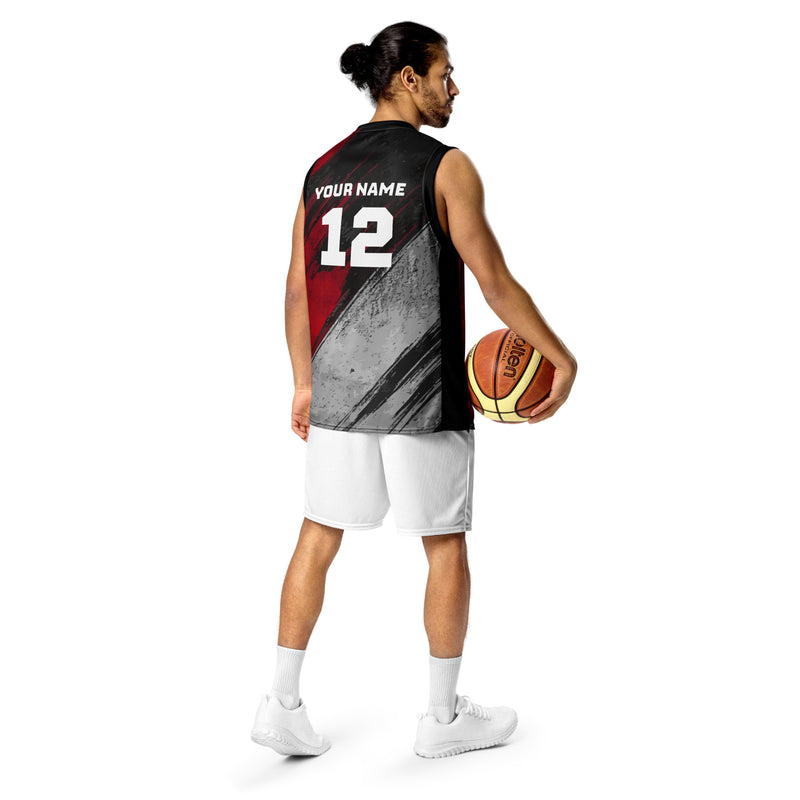 Black and Red Custom Basketball Jersey