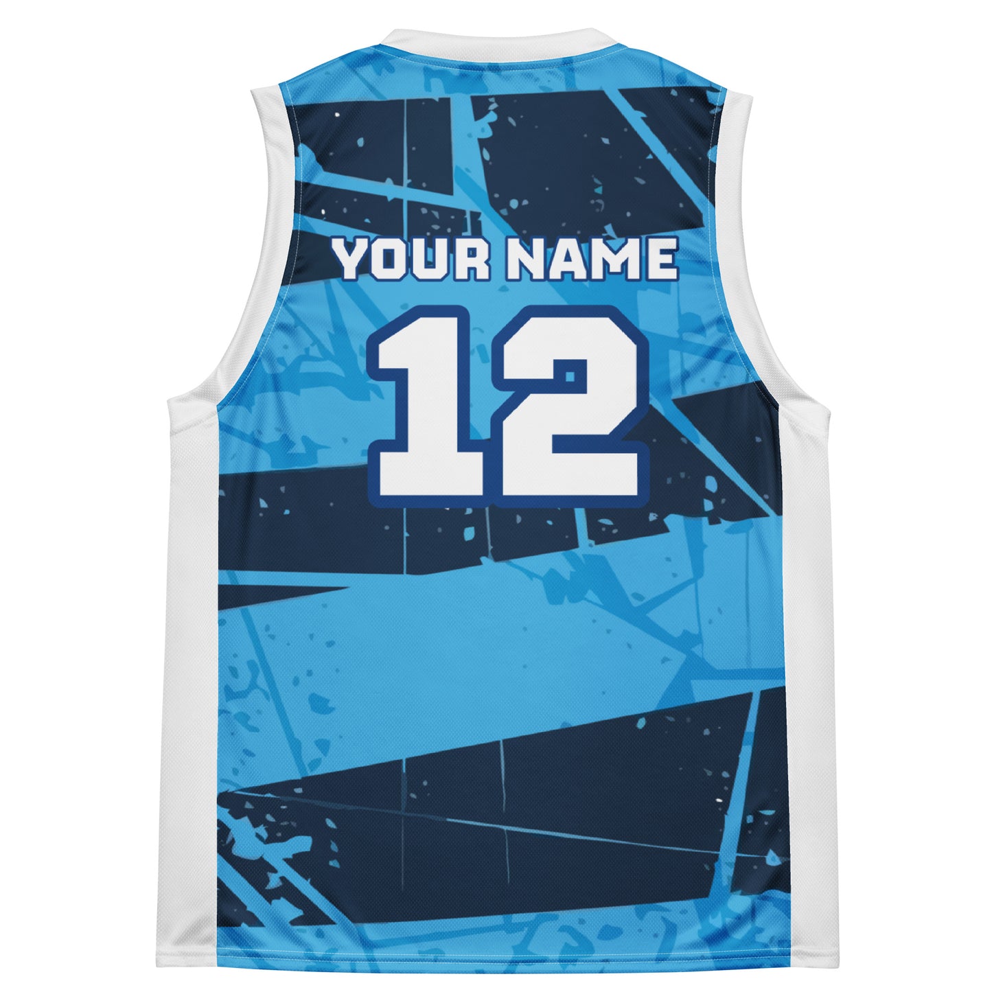 Blue Distressed Custom Basketball Jersey