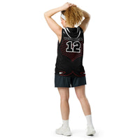 Black and White Colored Print Custom Basketball Jersey