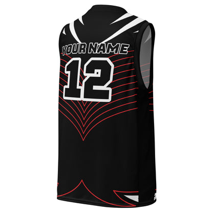 Black and White Colored Print Custom Basketball Jersey