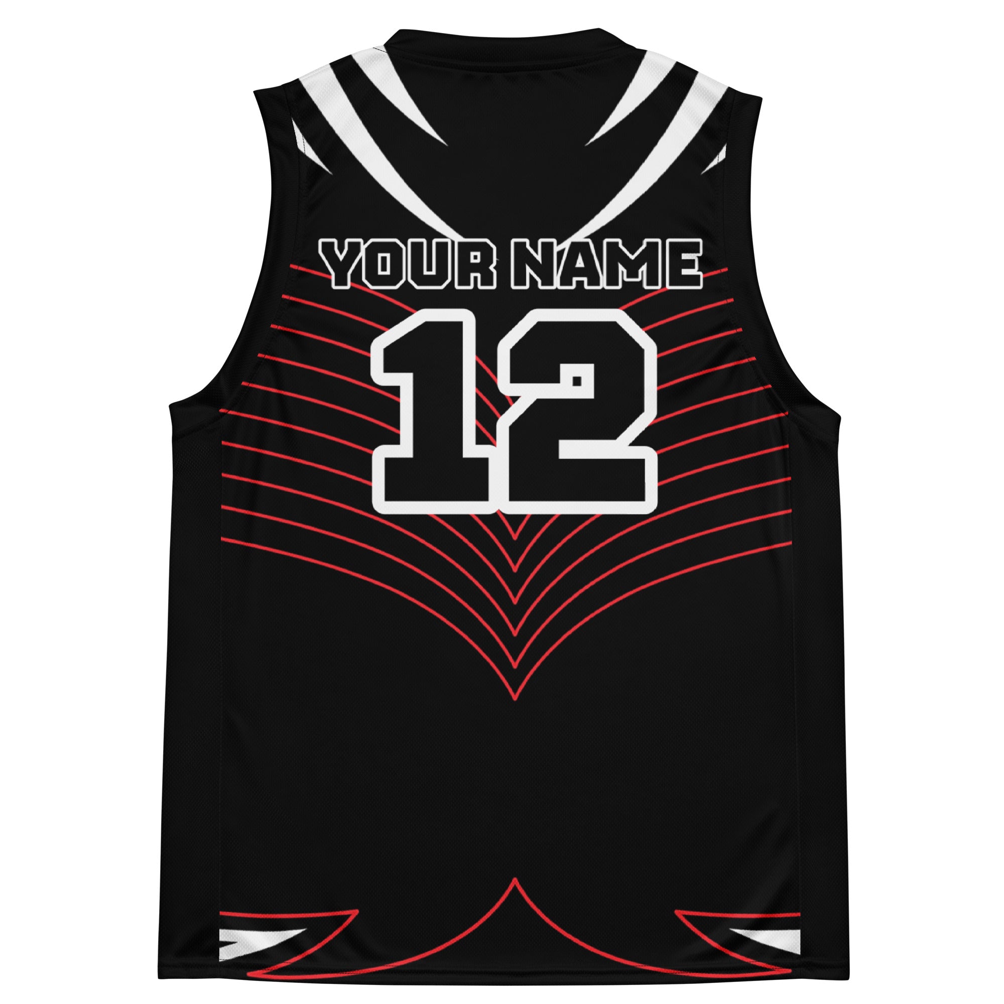 Black and White Colored Print Custom Basketball Jersey