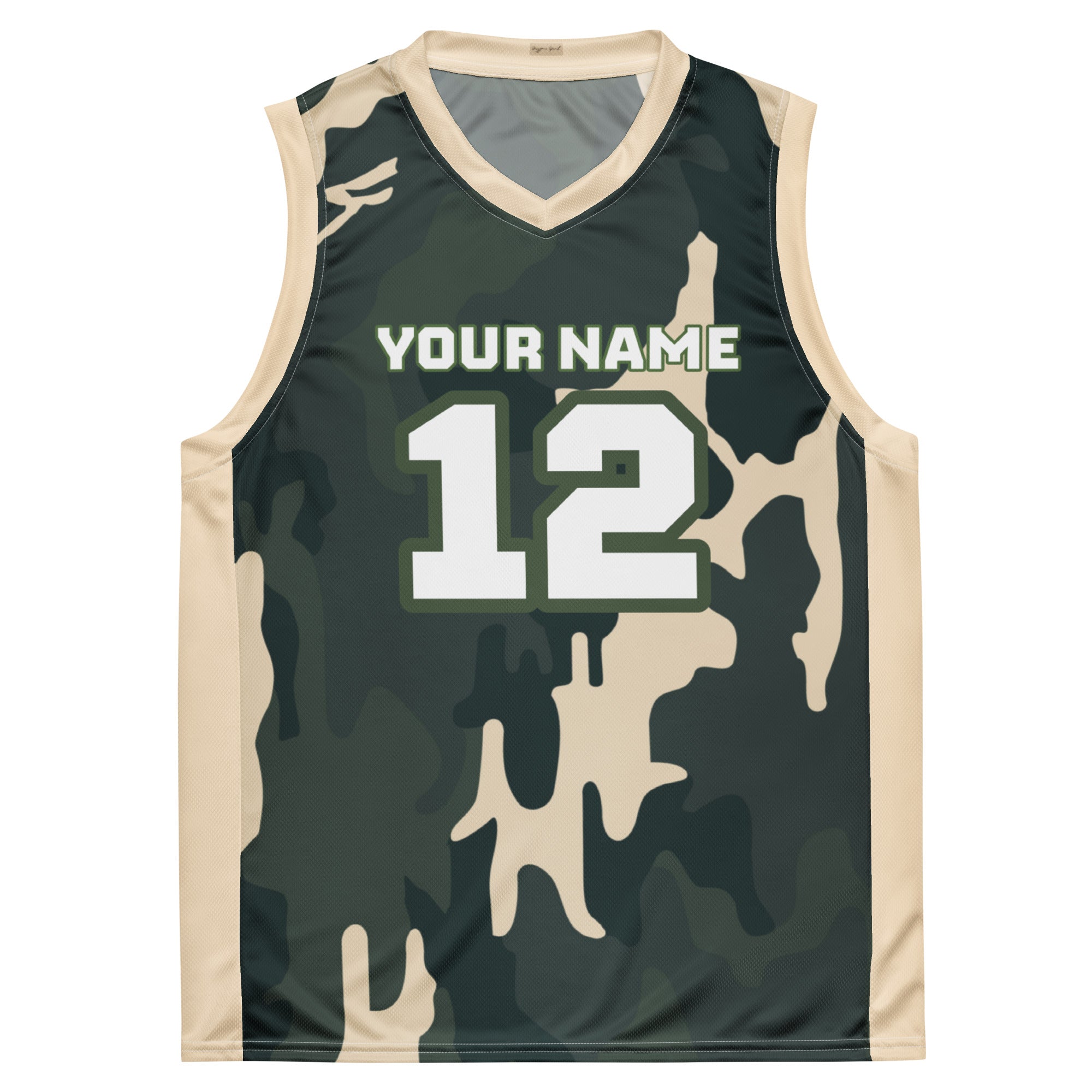 Green Camo Print Custom Basketball Jersey