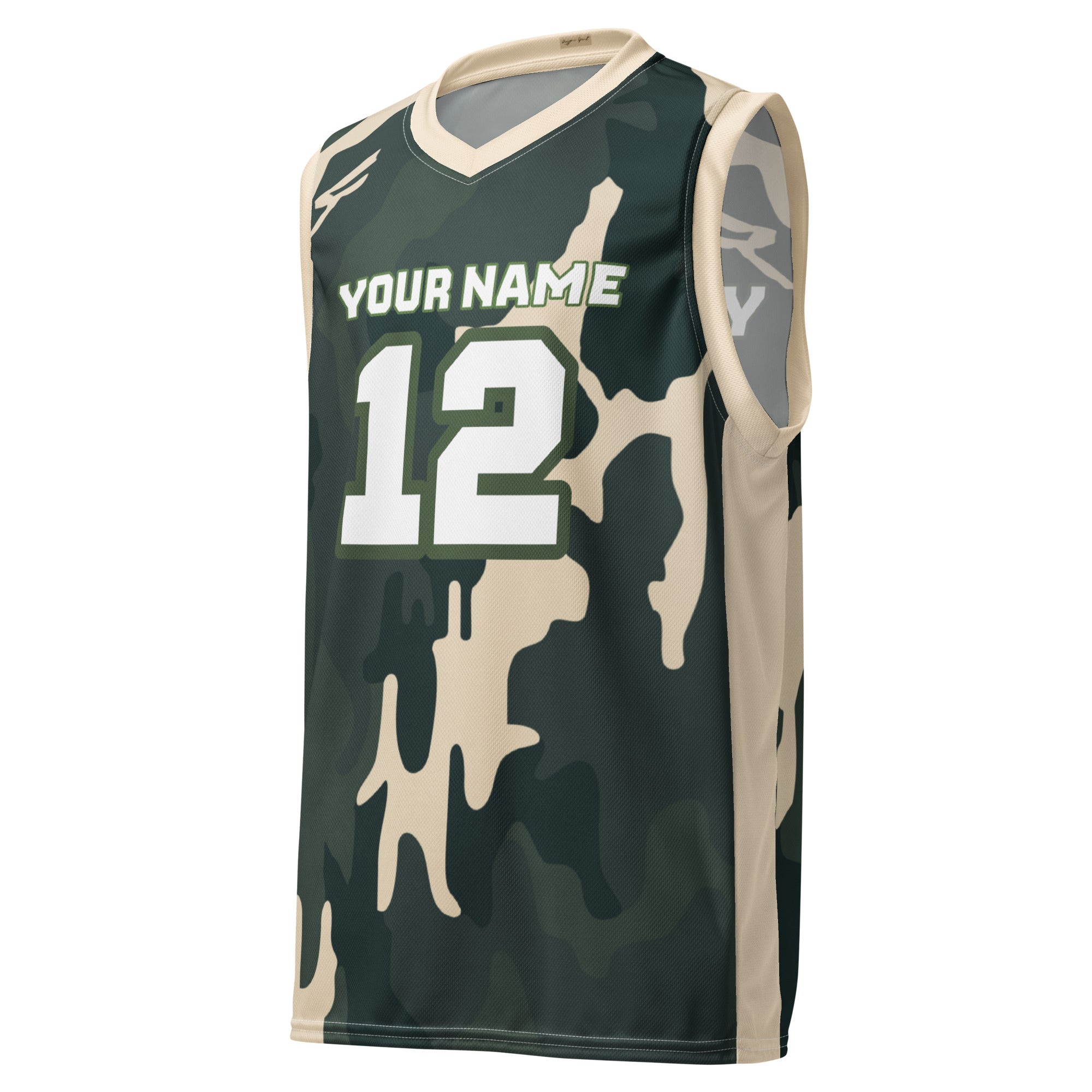 Green Camo Print Custom Basketball Jersey