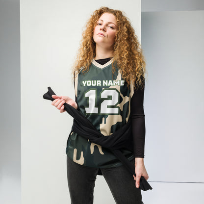 Green Camo Print Custom Basketball Jersey