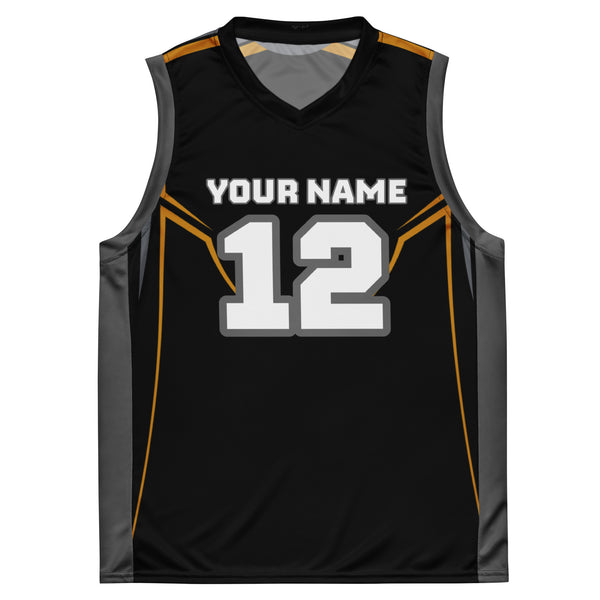 Black Stripe Print Custom Basketball Jersey
