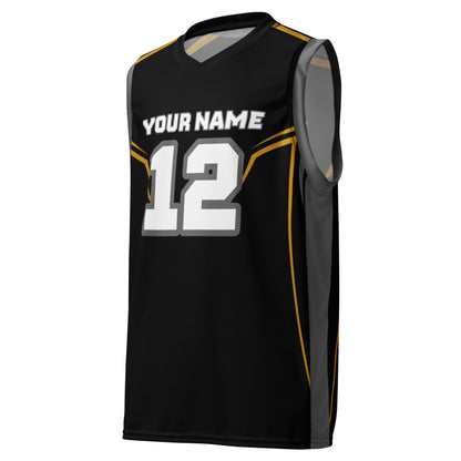 Black Stripe Print Custom Basketball Jersey