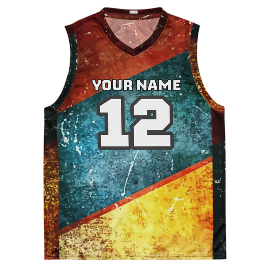 Distressed Print Custom Basketball Jersey