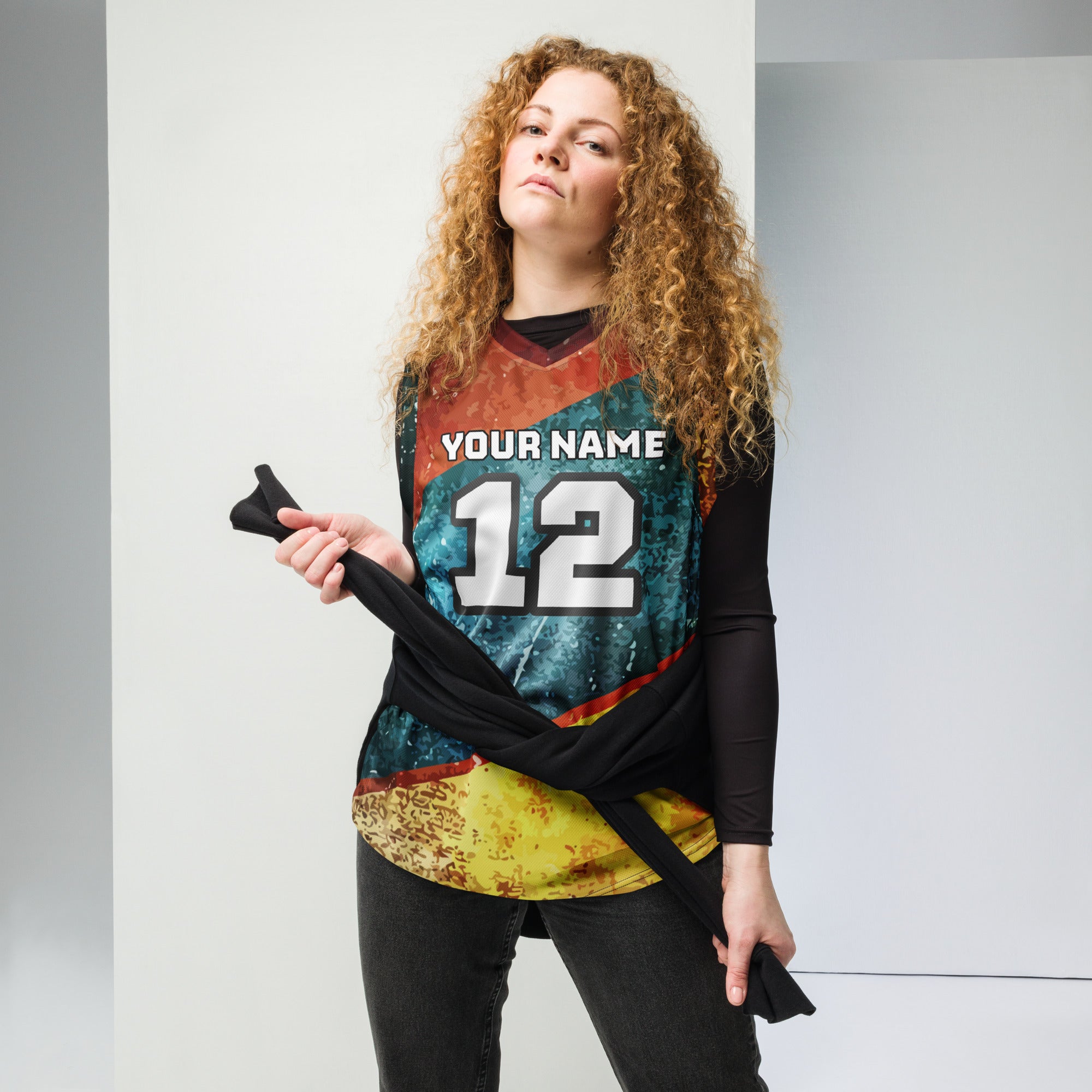 Distressed Print Custom Basketball Jersey