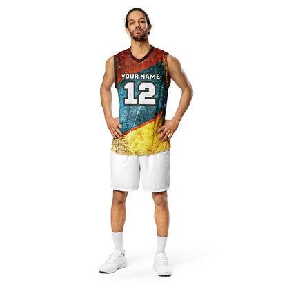 Distressed Print Custom Basketball Jersey