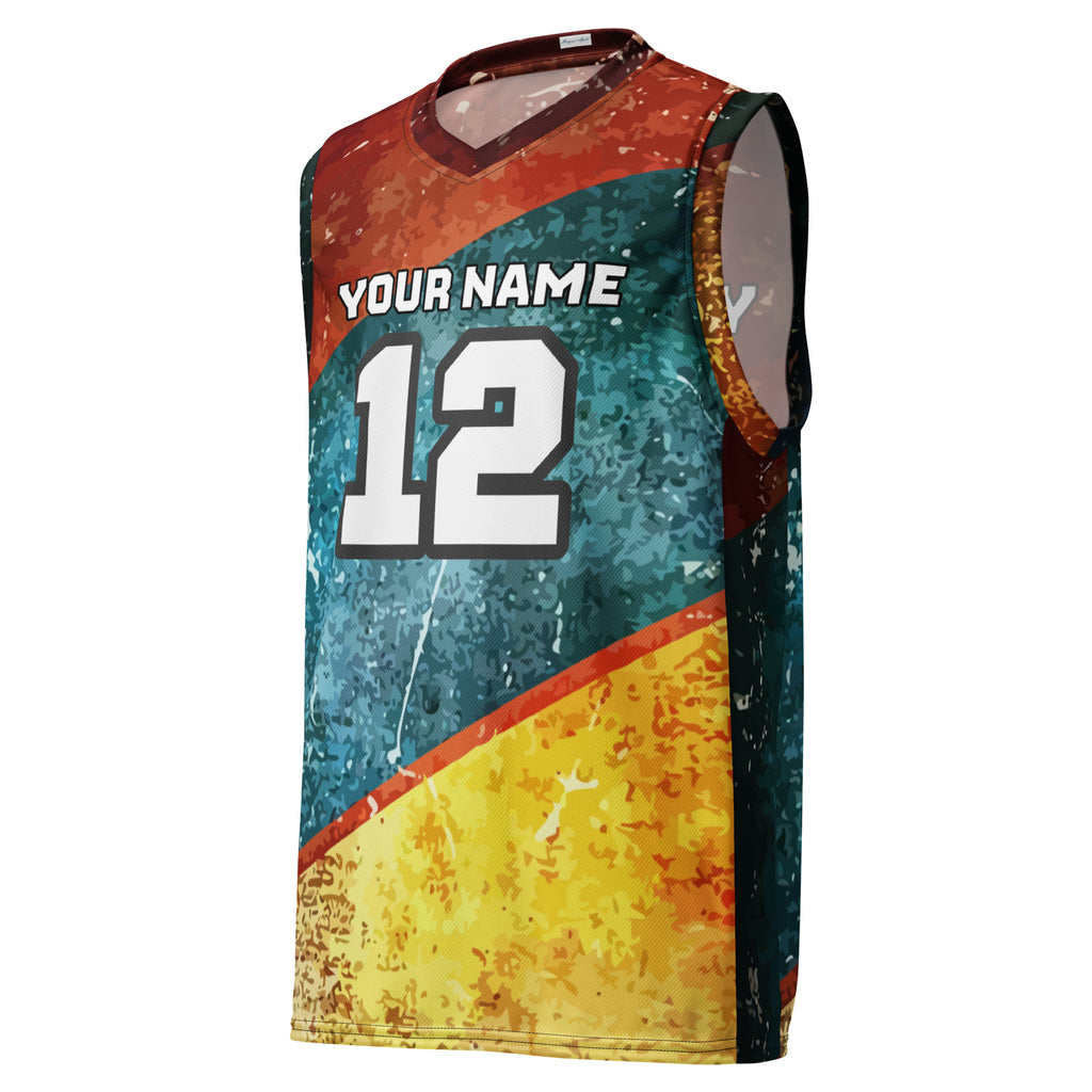 Distressed Print Custom Basketball Jersey