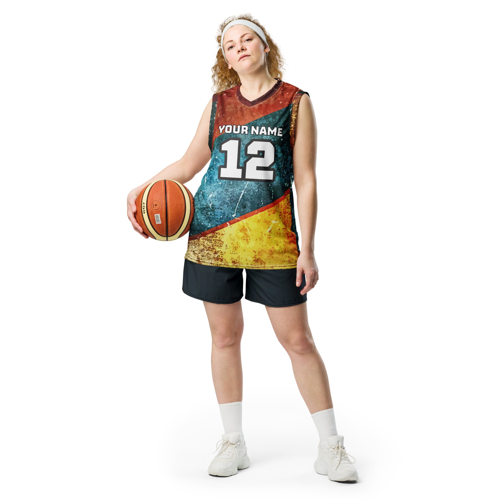 Distressed Print Custom Basketball Jersey