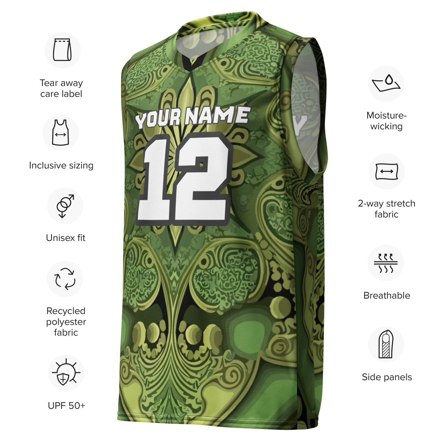 Ancient Vintage Print Custom Basketball Jersey