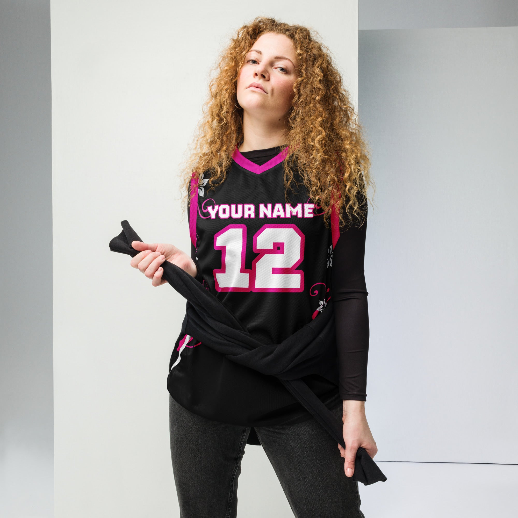 Floral Print Custom Basketball Jersey