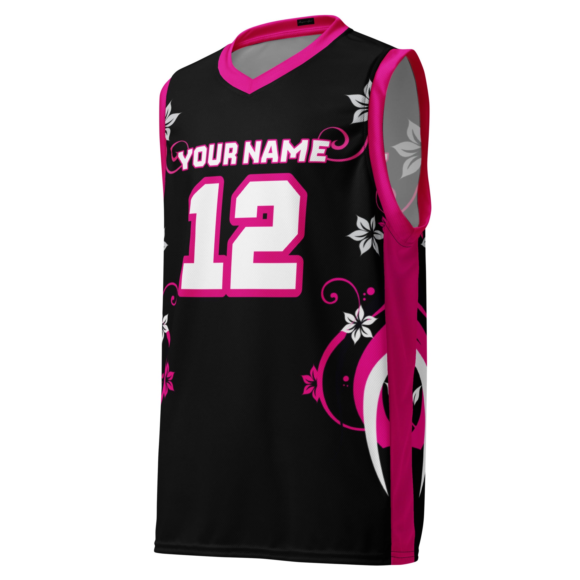 Floral Print Custom Basketball Jersey